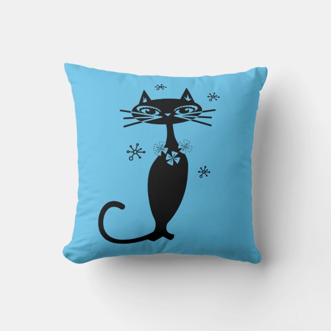 Cojín decorativo BLACK CAT RETRO (Anverso)