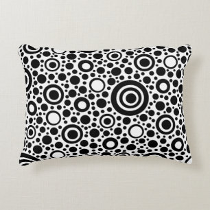 Cojín Decorativo Black Dots & Circles Grid + tu trasero.