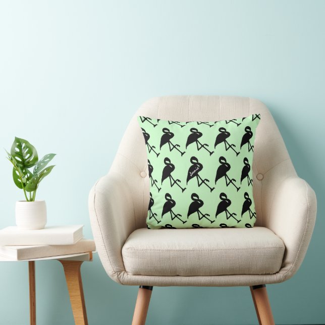 Cojín Decorativo Black Flamingo Spring Green (Silla)