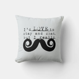 Cojín Decorativo Black Funny Humor I Mustache