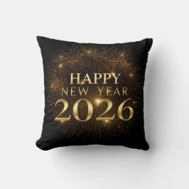 Cojín Decorativo black gold confetti new year pillow 2026
