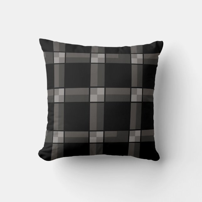 Cojín Decorativo Black Gray Check (Anverso)