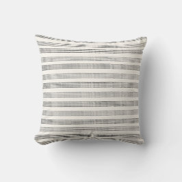 Cojín Decorativo Black Gray Modern Stripe Boho Minimalista