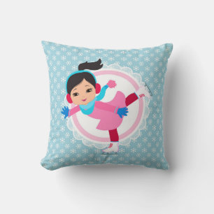 Cojín Decorativo Black Hair Ice Skater - Winter Sports Skating