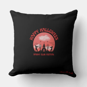 Cojín Decorativo Black Happy Halloween Spooky Club Festival Throw 