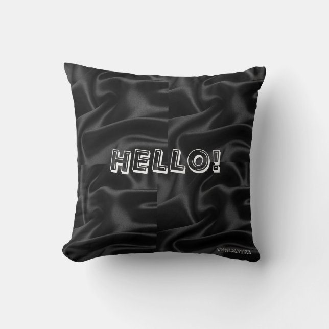 Cojín decorativo Black Hello (Anverso)