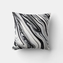 Black Ink Swirls Marble Pillow - Elegancia eterna