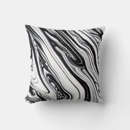 Cojín Decorativo Black Ink Swirls Marble Pillow - Elegancia eterna