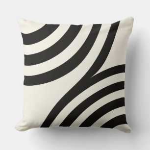 Cojín Decorativo Black Ivory Concentric Curve Abstract