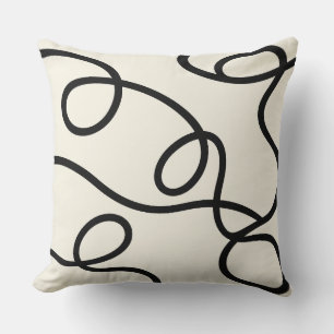 Cojín Decorativo Black Ivory Loop Line Abstract