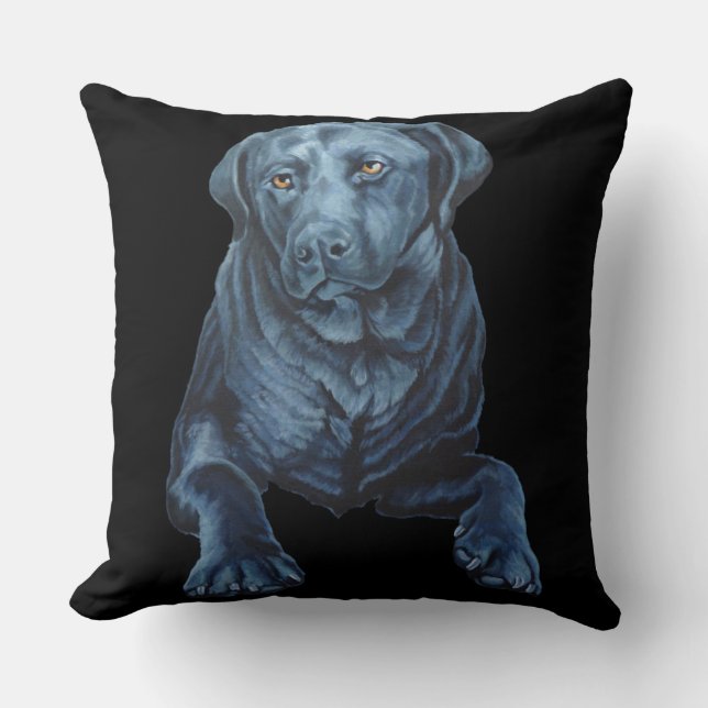 Cojín Decorativo Black Lab Pillow Blue Dog Pillows y regalos (Anverso)