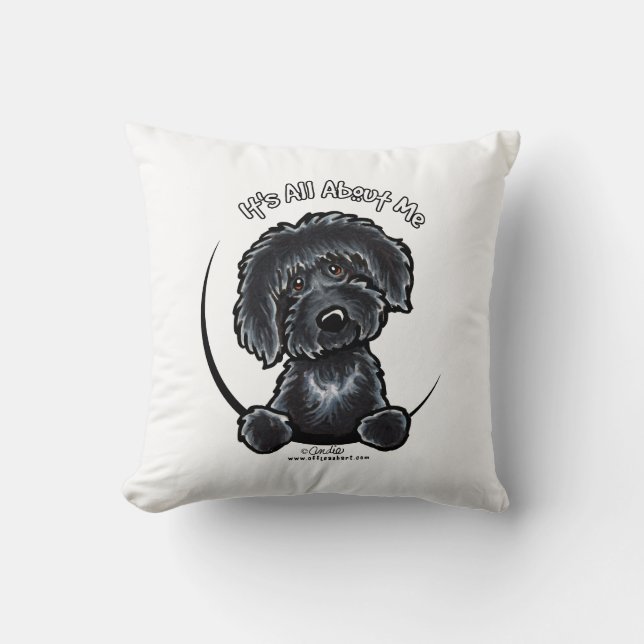 Cojín Decorativo Black Labradodle IAAM (Anverso)