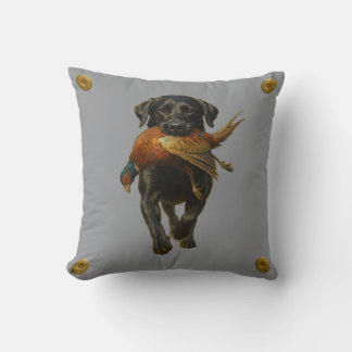 Cojín Decorativo Black Labrador Retriever & Pheasant throw cushion