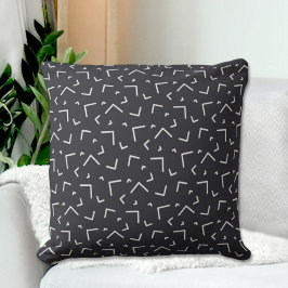 Cojín Decorativo Black Memphis Pattern Throw Pillow