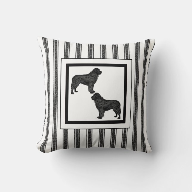 Cojín decorativo Black Newfoundland (Anverso)
