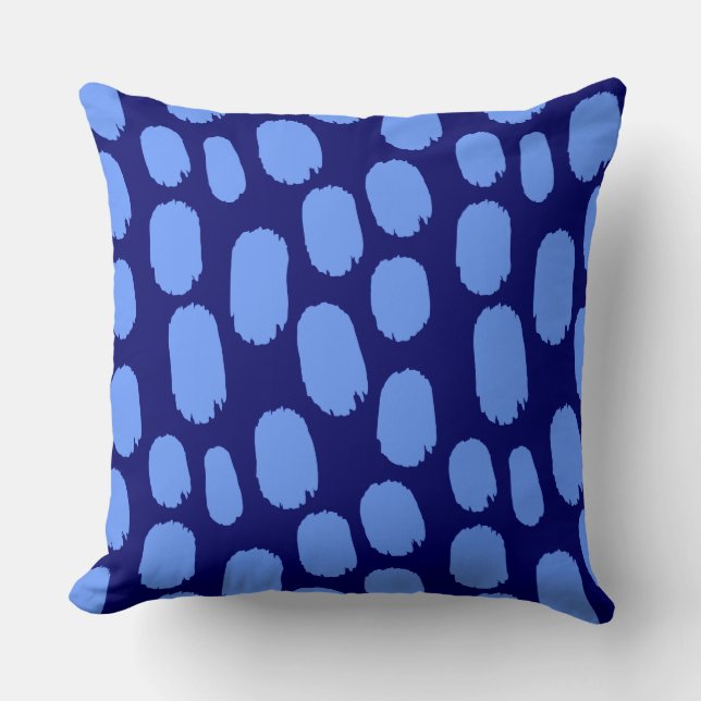 Cojín Decorativo Black Painted Spots - Baby Blue on Dark Blue 00066 (Anverso)