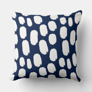Cojín Decorativo Black Painted Spots - White on Deep Blue 001744