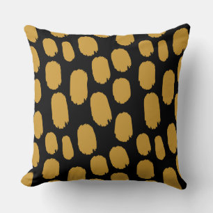 Cojín Decorativo Black Paintts Spots audaces - Gold Brown on Black