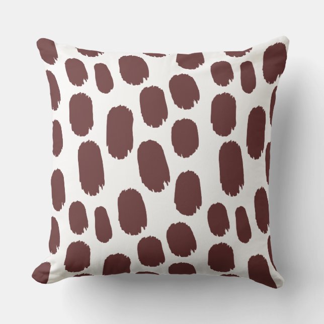 Cojín Decorativo Black Paintts Spots - Brown on White (Anverso)