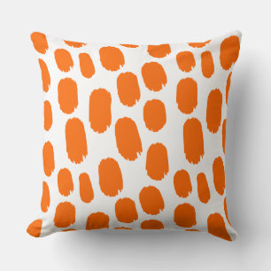 Cojín Decorativo Black Paintts Spots - Naranja en blanco