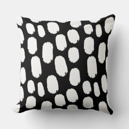 Cojín Decorativo Black Paintts Spots - White on Black