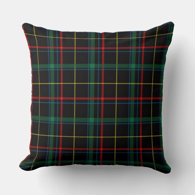 Cojín Decorativo Black Plaid Tartan Pattern (Anverso)