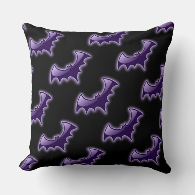 Cojín decorativo Black & Purple Night Wing Bats (Anverso)