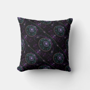 Cojín Decorativo Black Purple Verde azulada Glow Magic Sphere
