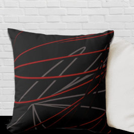 Cojín Decorativo Black Red Gray Modern Elegant Abstract