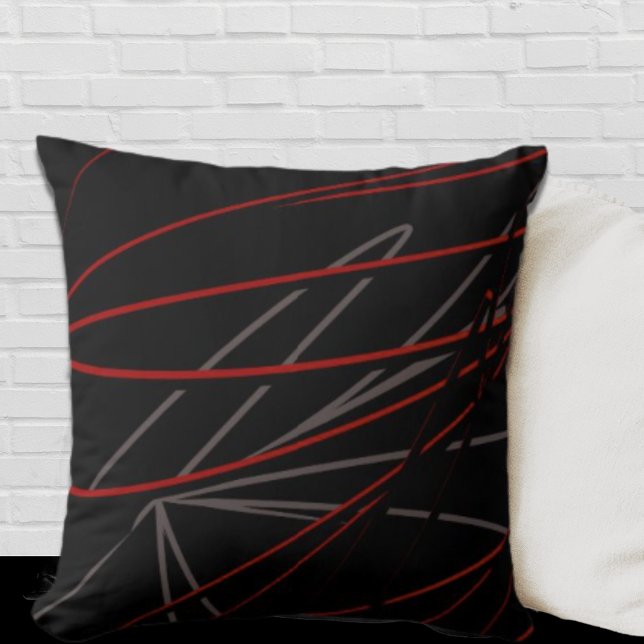Cojín Decorativo Black Red Gray Modern Elegant Abstract (Subido por el creador)