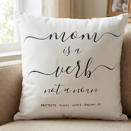 Cojín Decorativo Black Script Mom Is a Verb Mother Keepsake