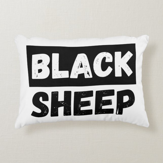Cojín Decorativo Black Sheep Bold Distressed Rebel Streetwear Art (Anverso)