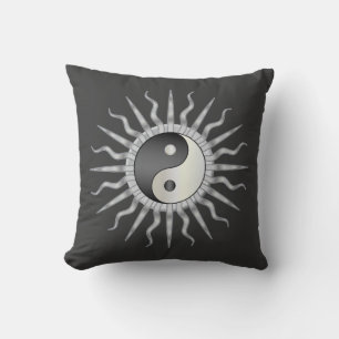 Cojín Decorativo Black Starburst Yin Yang