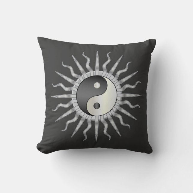 Cojín Decorativo Black Starburst Yin Yang (Anverso)