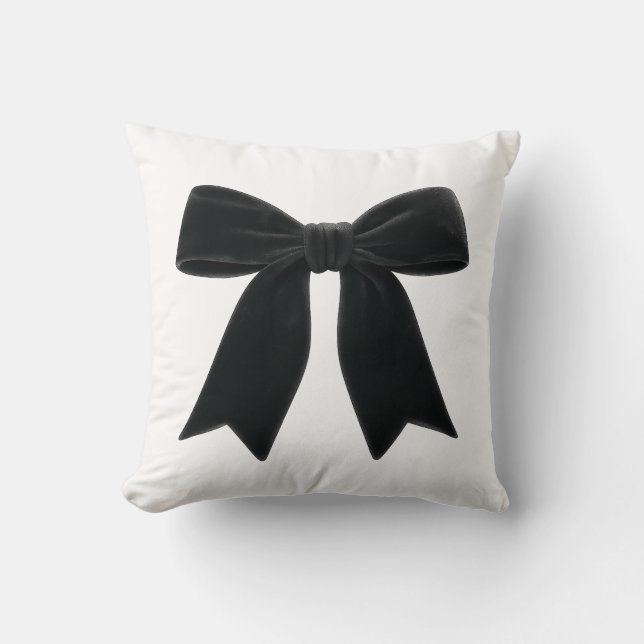 Cojín Decorativo Black Velvet Bow Elegant Posh Trendy (Anverso)