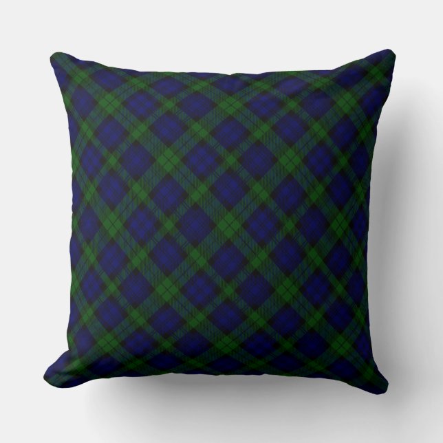 Cojín Decorativo Black Watch Tartan Blue Green Plage (Anverso)