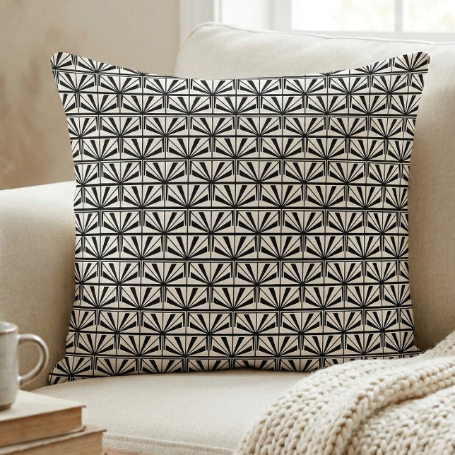 Cojín Decorativo Black White Art Deco Geometric Pattern (Subido por el creador)