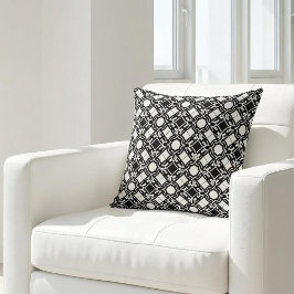 Cojín Decorativo Black White Art Deco Interlaced Pattern