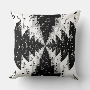 Cojín decorativo Black & White Echo Music Notes