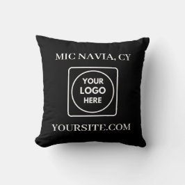 Cojín Decorativo Black White Modern Rectangular Logo Throw Pillow