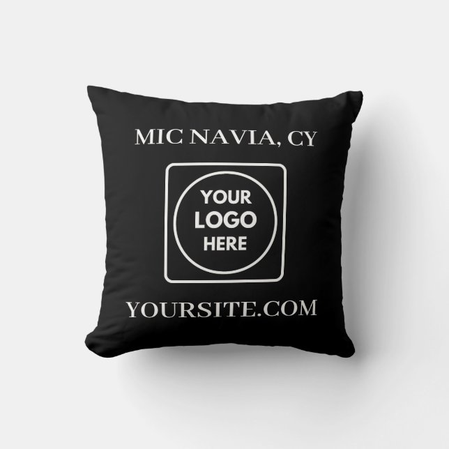 Cojín Decorativo Black White Modern Rectangular Logo Throw Pillow (Anverso)