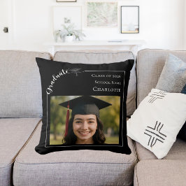 Cojín Decorativo Black white modern simple photo Graduate