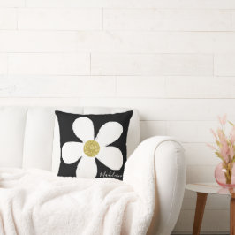 Cojín Decorativo Black White Personal Simple Daisy Gold