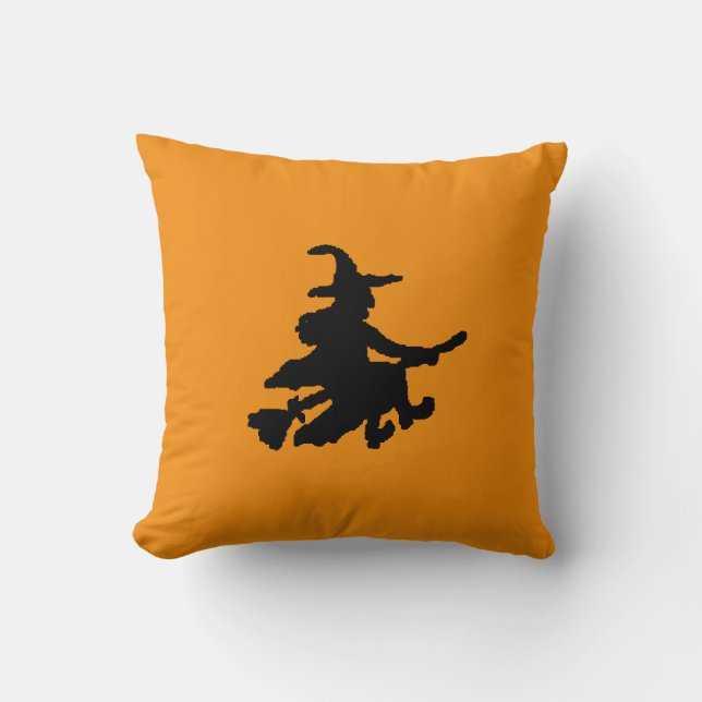 Cojín Decorativo Black Witches on Orange (Anverso)