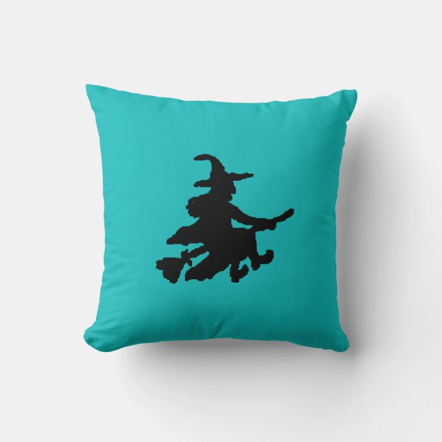 Cojín Decorativo Black Witches on Teal (Anverso)