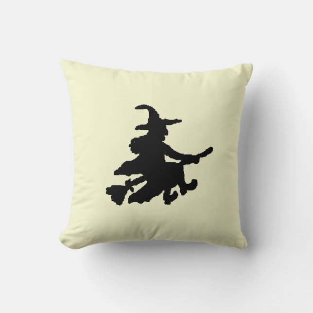 Cojín Decorativo Black Witches on Yellow (Anverso)