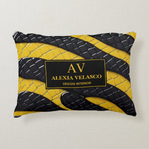Cojín Decorativo Black & Yellow Luxury Modern Animal skin