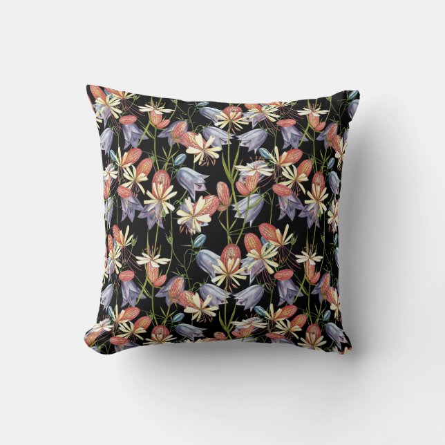 Cojín Decorativo Bladder Campion Bells: Floral acuarela (Anverso)