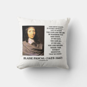 Cojín Decorativo Blaise Pascal Gain Poss Wagering que Dios existe