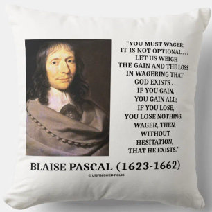 Cojín Decorativo Blaise Pascal Gain Poss Wagering que Dios existe